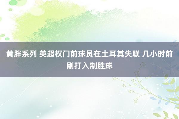 黄胖系列 英超权门前球员在土耳其失联 几小时前刚打入制胜球