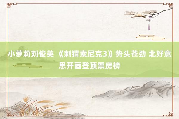 小萝莉刘俊英 《刺猬索尼克3》势头苍劲 北好意思开画登顶票房榜