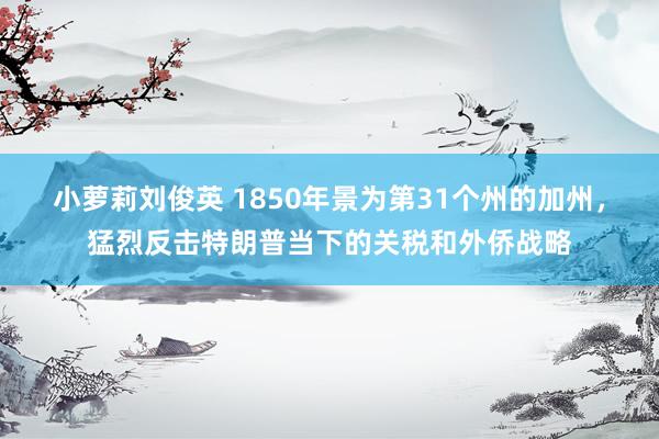 小萝莉刘俊英 1850年景为第31个州的加州，猛烈反击特朗普当下的关税和外侨战略