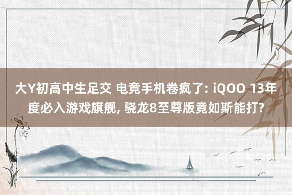 大Y初高中生足交 电竞手机卷疯了: iQOO 13年度必入游戏旗舰, 骁龙8至尊版竟如斯能打?