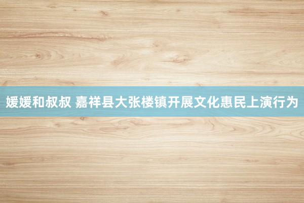 媛媛和叔叔 嘉祥县大张楼镇开展文化惠民上演行为